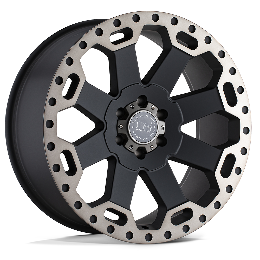 18x9 Black Rhino WARLORD MATTE BLACK W/ MACHINED DARK TINT Wheel 8x180 (12mm)