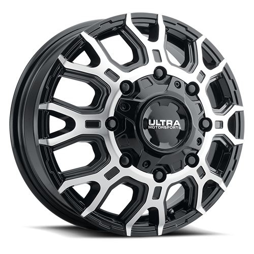17x6.5 Ultra 022FU Scorpion Gloss Black Machine DUALLY FRONT Wheel 8x6.5 (129mm)