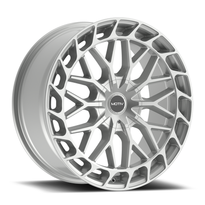 17x7.5 Motiv 442S Breach Gloss Silver Wheel 5x4.25/5x4.5 (40mm)