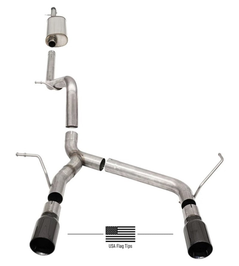 Corsa 2018-2025 Jeep Wrangler JLU 3.6L 2.75in Sport Cat-Back Exhaust w/ Black Tips