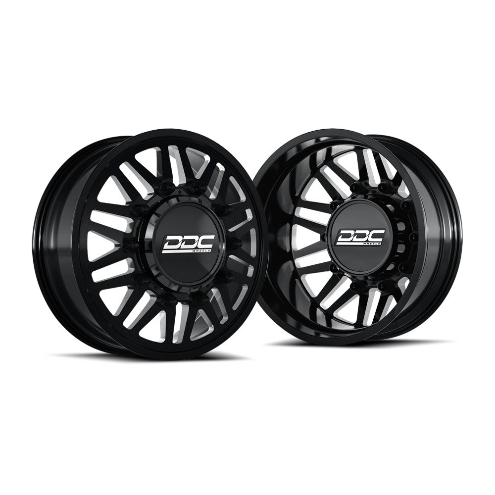 22x8.25 DDC Aftermath Black 11-UP GM DUALLY Wheels 8x210 Set of 6