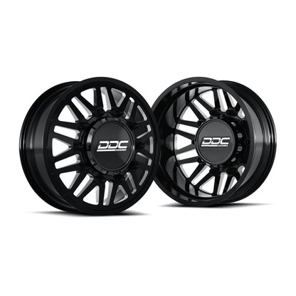 22x8.25 DDC Aftermath Black 11-UP GM DUALLY Wheels 8x210 Set of 6