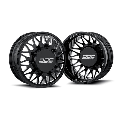 24x8.25 DDC Mesh Black Milled GM/DODGE/FORD FORGED DUALLY Wheels 8x6.5 Set of 6