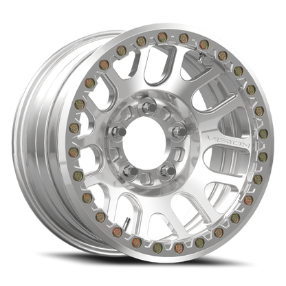 17x9 Vision 111BL F-Nemesis Polished FORGED BEADLOCK Wheel 5x5.5 (-12mm)