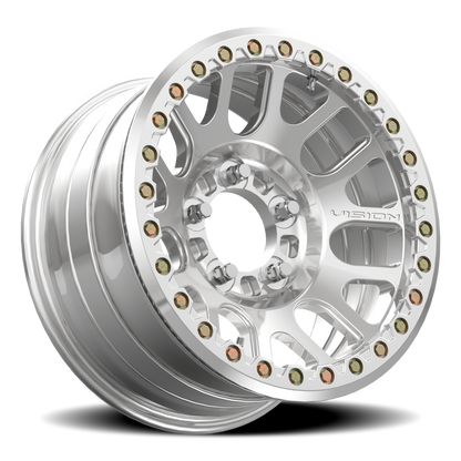 17x9 Vision 111BL F-Nemesis Polished FORGED BEADLOCK Wheel 5x5.5 (-12mm)