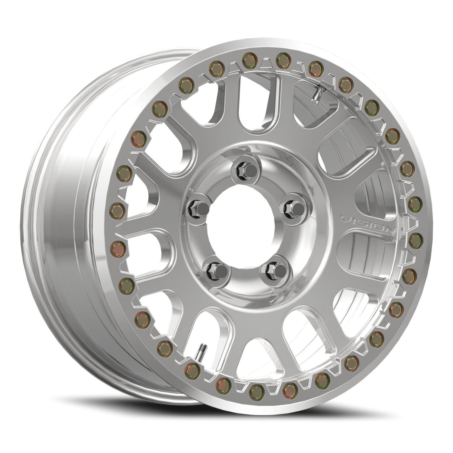 17x9 Vision 111BL F-Nemesis Polished FORGED BEADLOCK Wheel 5x5.5 (26mm)