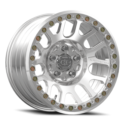 17x9 Vision 111BL F-Nemesis Polished FORGED BEADLOCK Wheel 5x5 (-12mm)