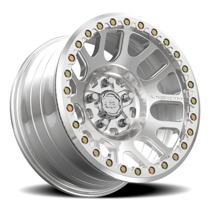 17x9 Vision 111BL F-Nemesis Polished FORGED BEADLOCK Wheel 5x5 (-12mm)
