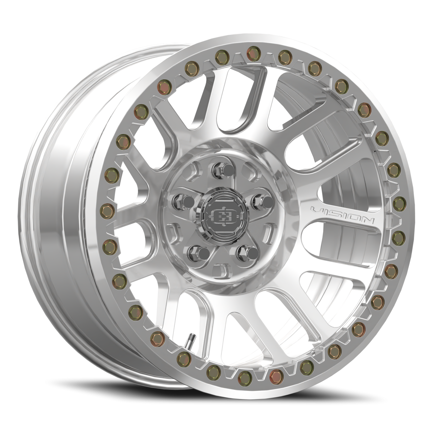 18x9 Vision 111BL F-Nemesis Polished FORGED BEADLOCK Wheel 5x5 (-12mm)