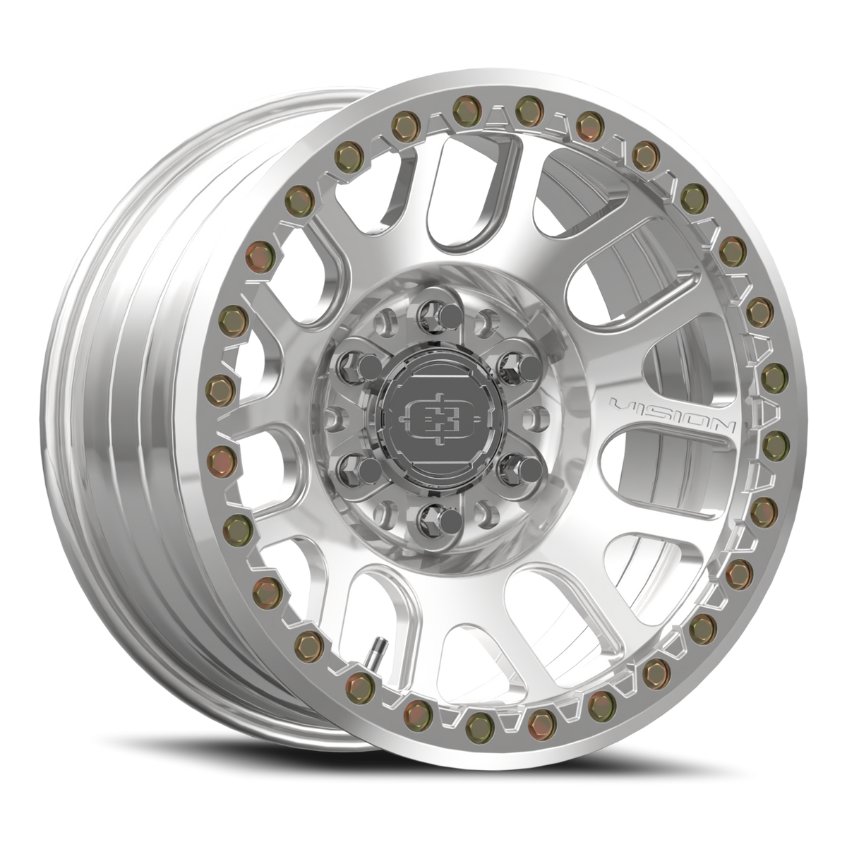 17x9 Vision 111BL F-Nemesis Polished FORGED BEADLOCK Wheel 6x5.5 (-12mm)