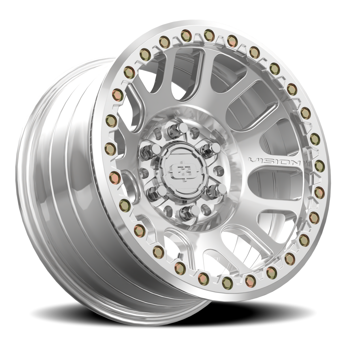 17x9 Vision 111BL F-Nemesis Polished FORGED BEADLOCK Wheel 6x5.5 (-12mm)