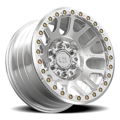 17x9 Vision 111BL F-Nemesis Polished FORGED BEADLOCK Wheel 6x5.5 (-12mm)