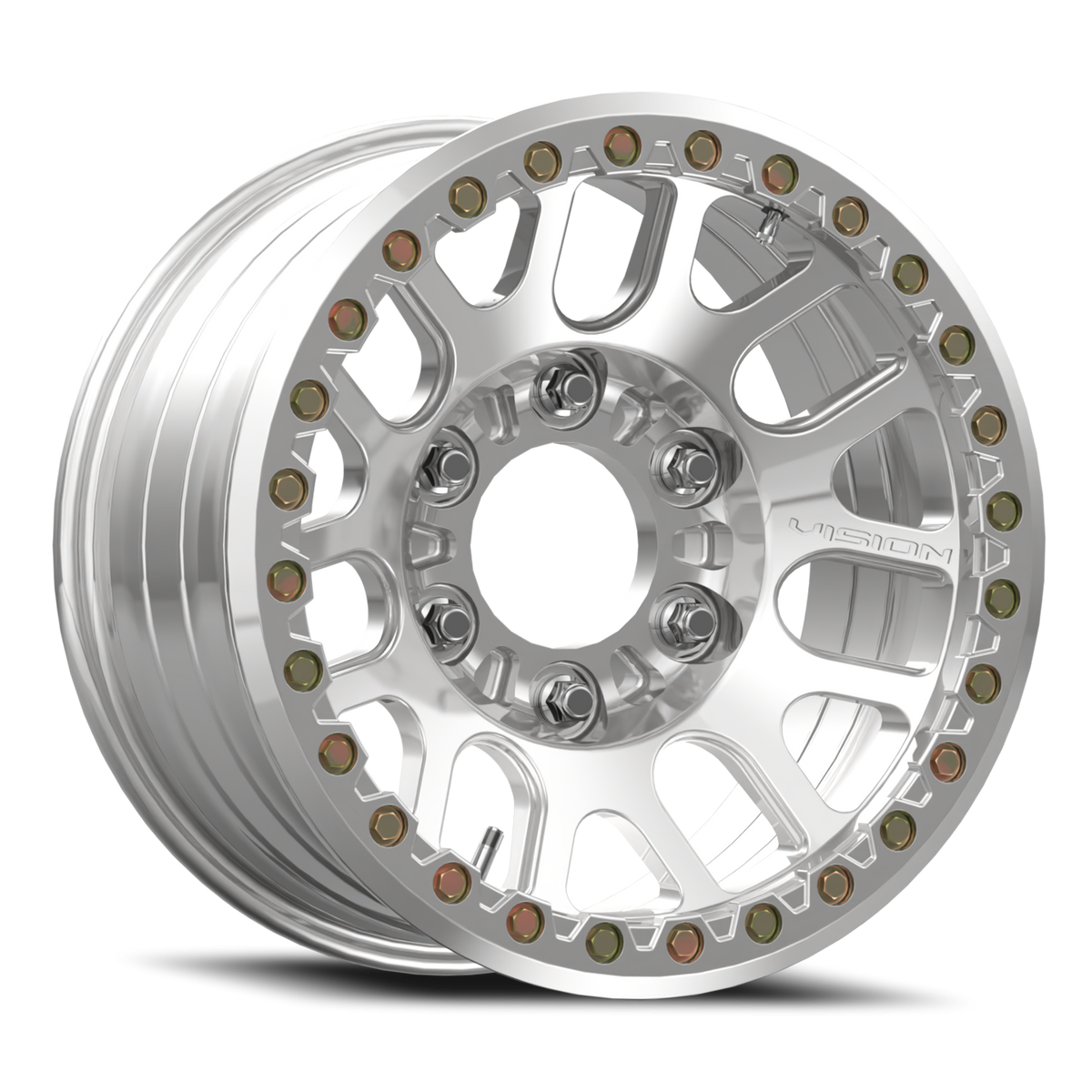 17x9 Vision 111BL F-Nemesis Polished FORGED BEADLOCK Wheel 6x6.5 (-12mm)