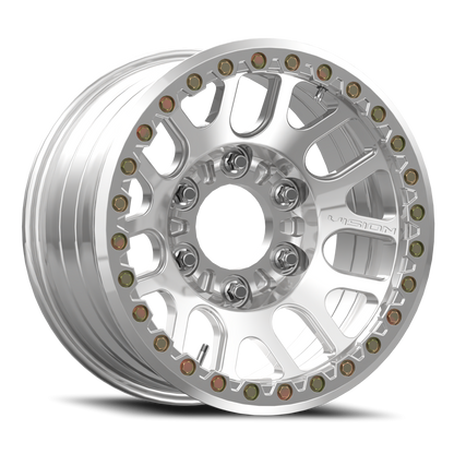 17x9 Vision 111BL F-Nemesis Polished FORGED BEADLOCK Wheel 6x6.5 (-12mm)