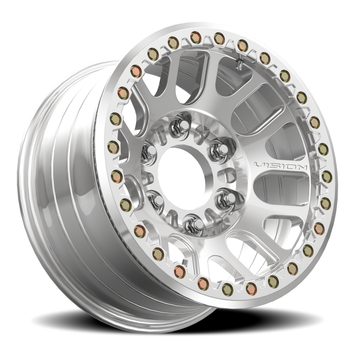 17x9 Vision 111BL F-Nemesis Polished FORGED BEADLOCK Wheel 6x6.5 (-12mm)