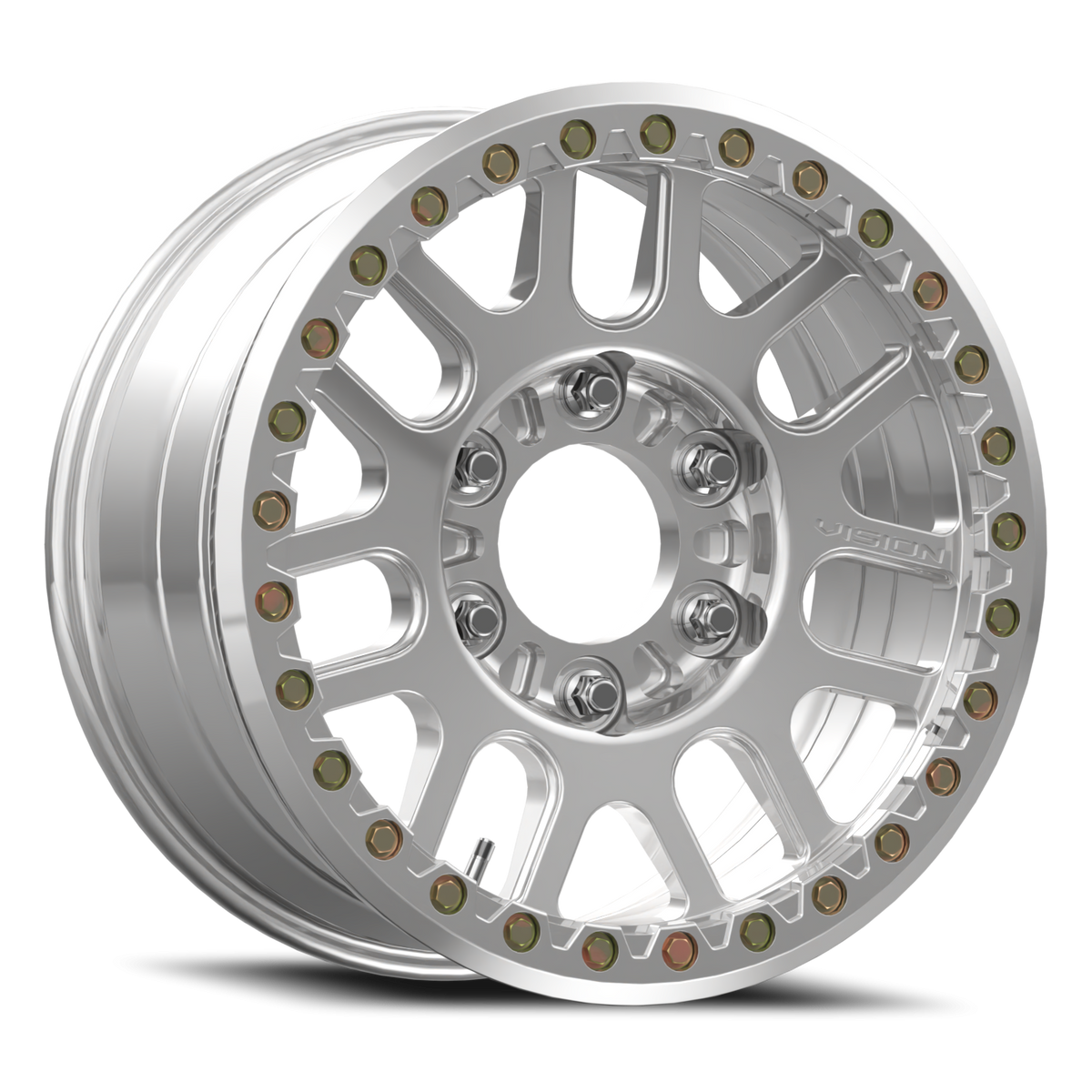 18x9 Vision 111BL F-Nemesis Polished FORGED BEADLOCK Wheel 6x6.5 (26mm)