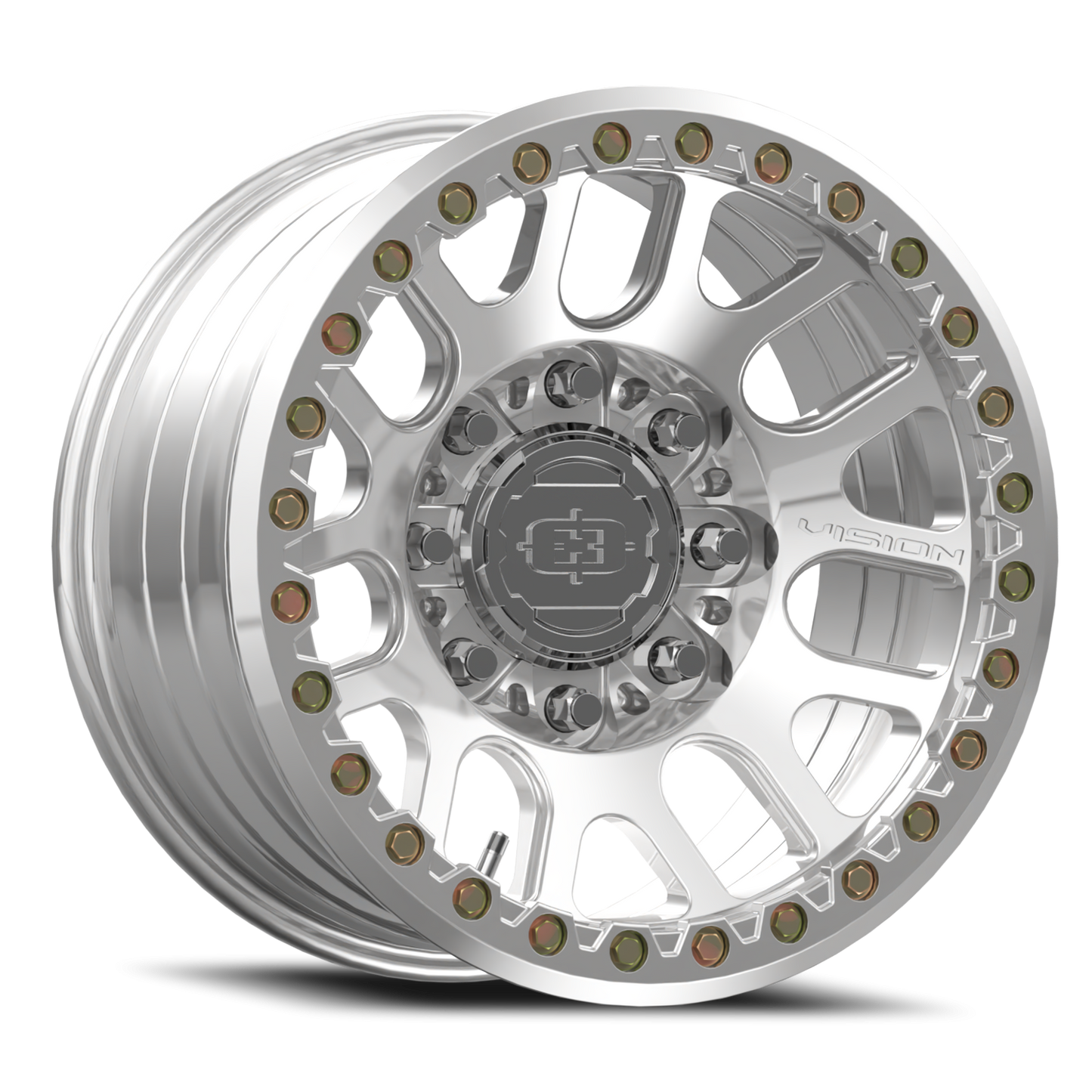 17x9 Vision 111BL F-Nemesis Polished FORGED BEADLOCK Wheel 8x6.5 (-12mm)