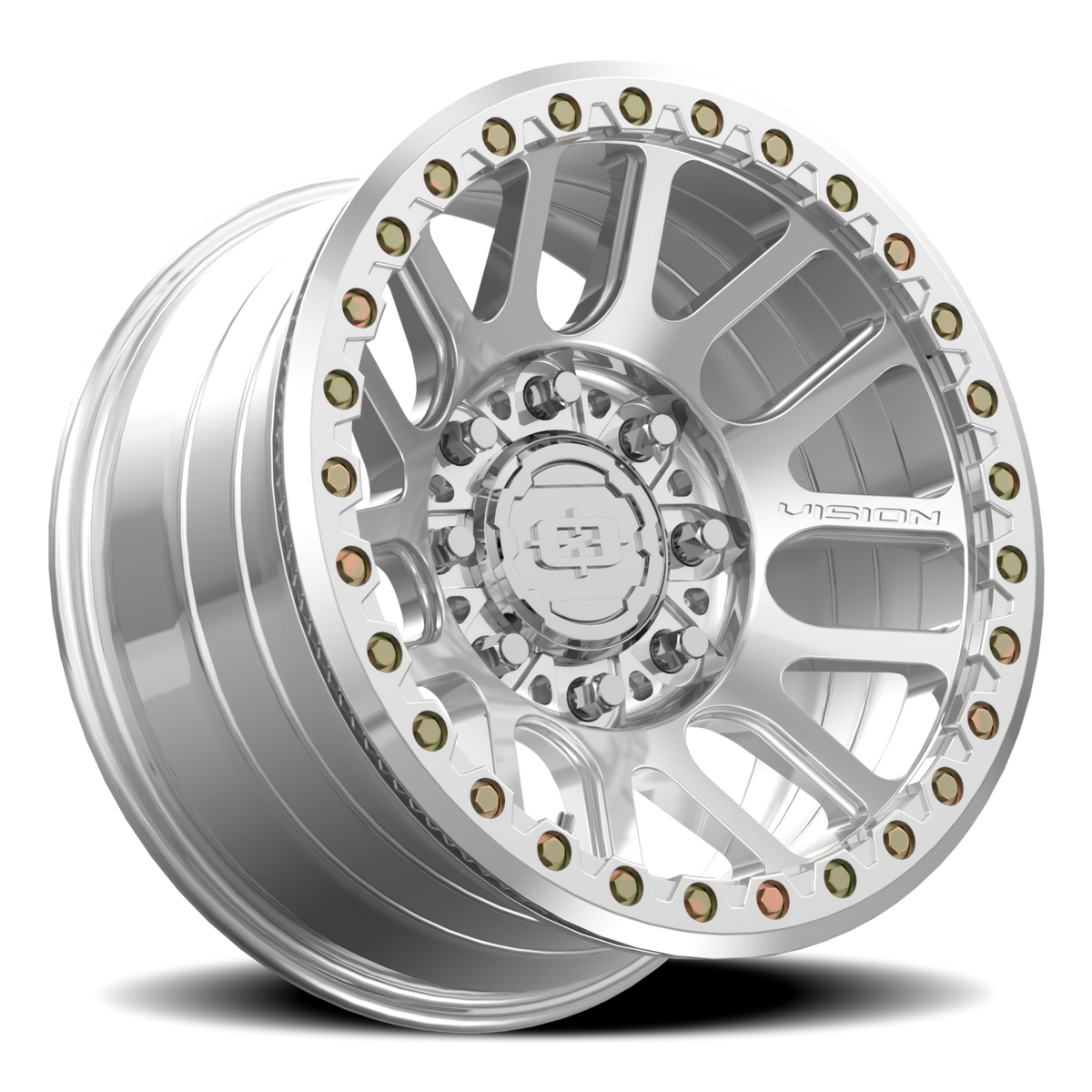 18x9 Vision 111BL F-Nemesis Polished FORGED BEADLOCK Wheel 8x170 (-12mm)