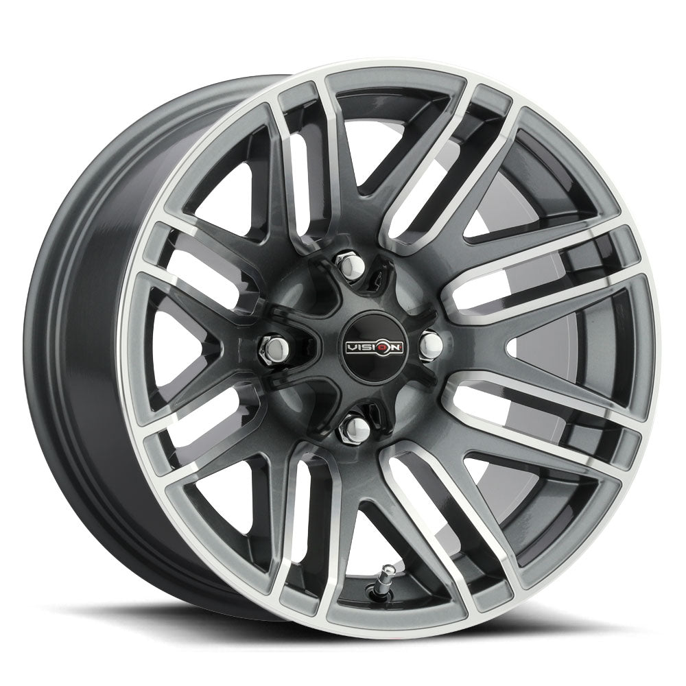 12x7 Vision 112 Assault Gunmetal Machined UTV Wheel 4x156 (2.5mm)
