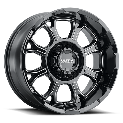 20x10 Ultra 124BM Commander Gloss Black W/ Milled Accents Wheel 8x6.5 (-19mm)