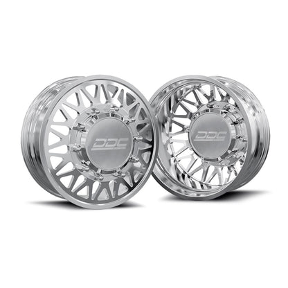 24x8.25 DDC The Mesh Polished GM/DODGE/FORD FORGED DUALLY Wheels 8x6.5 Set of 6