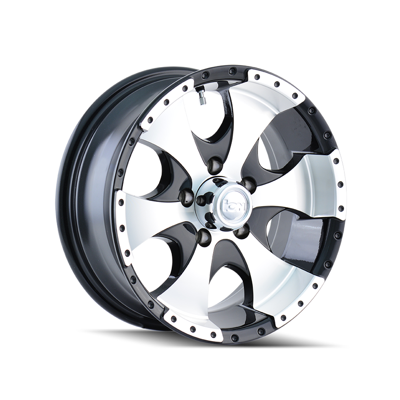 15x6 Ion Trailer 136 Black Machined Wheel 6x5.5 (0mm)
