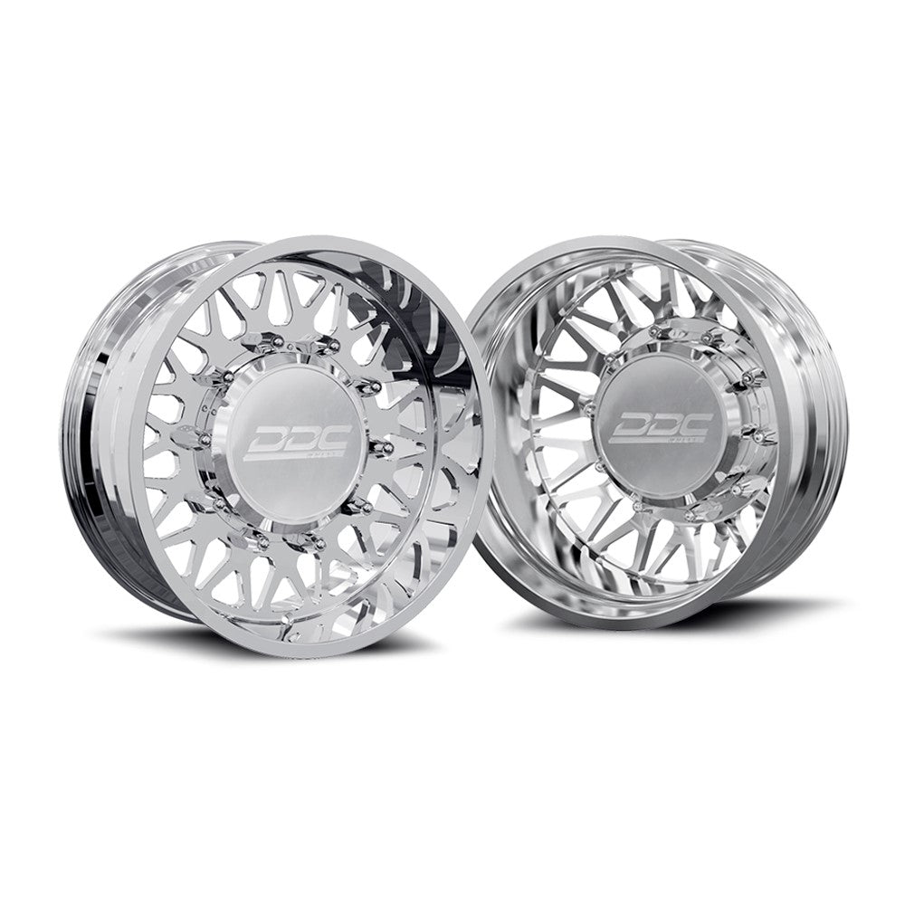 24x10 DDC Mesh Pol 11-UP GM FORGED SUPER SINGLE DUALLY Wheels 8x210 Set of 6