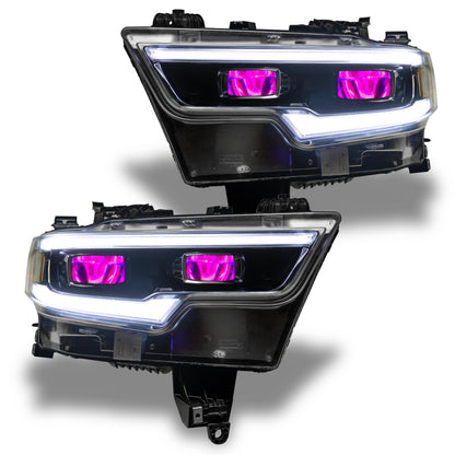 Oracle 19-21 RAM 1500 RGB Headlight Demon Eye Kit - LED Projector - w/o Controller