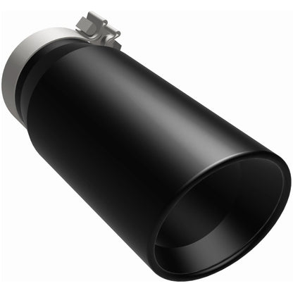 MagnaFlow Tip Stainless Black Coated Single Double Round Single Outlet 5in Dia 4in Inlet 13in L