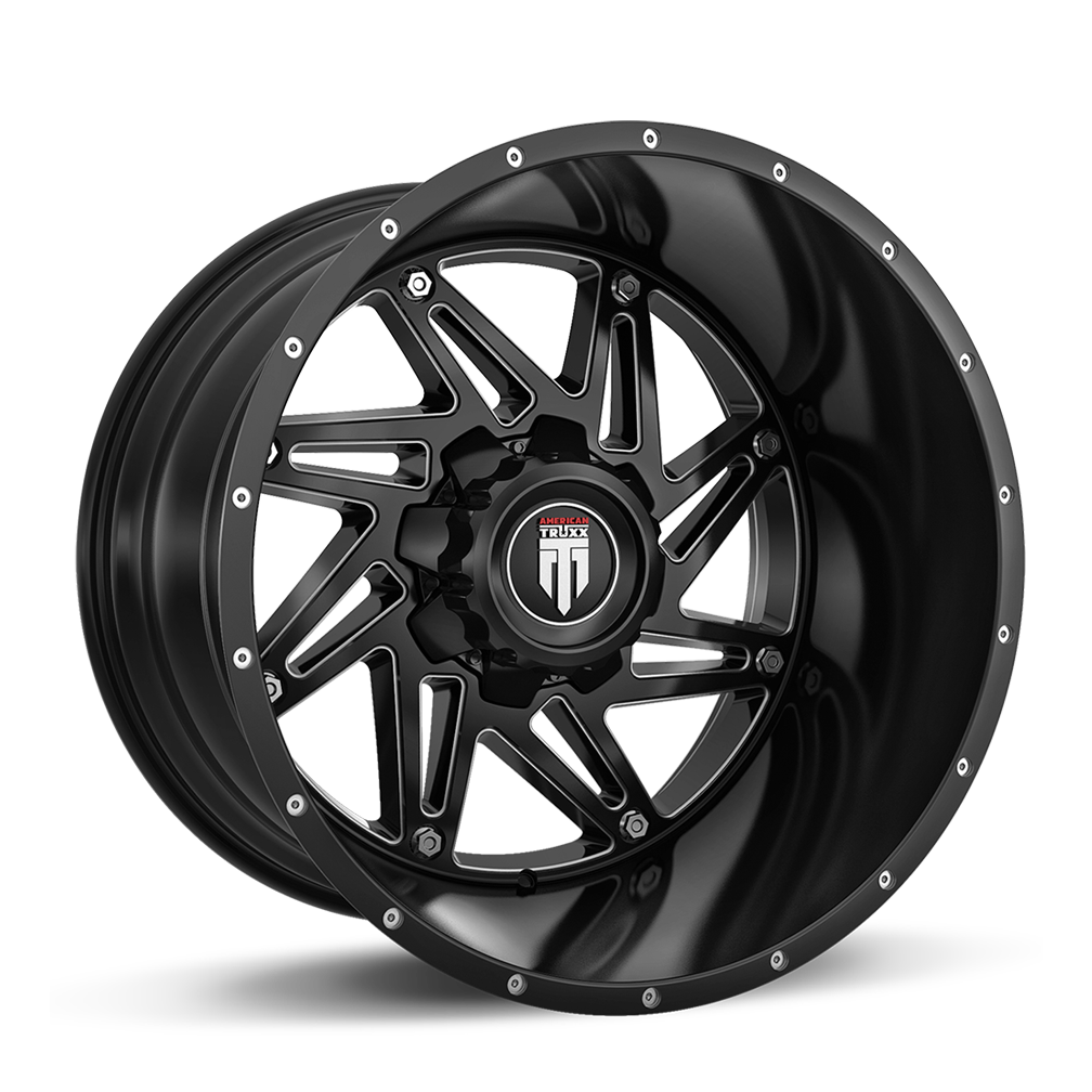 20x10 American Truxx Warrior Black/Milled Wheel 5x5.5/5x150 (-24mm)