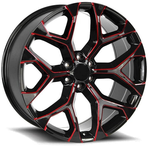 20x9 OE Performance 176MR Gloss Black & Red Wheel 6x5.5 (24mm)