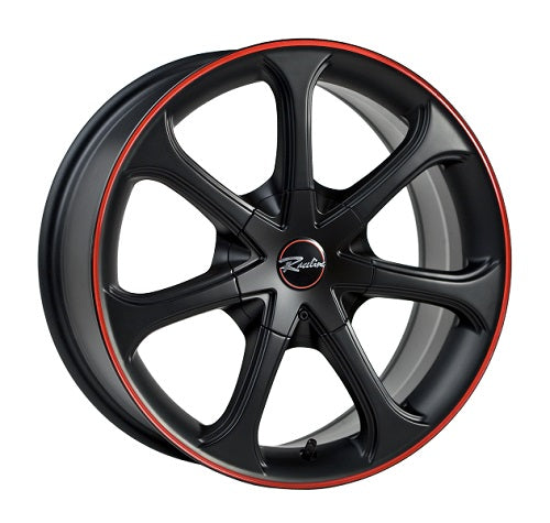 17x7.5 Raceline 197B Black W/Red Stripe Wheel 5x100/5x115 (+40mm)