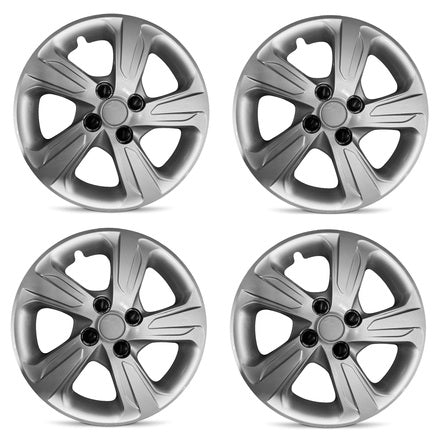 15x2 Road Roady RRW-10003 Silver Plastic Covercaps Set of 4