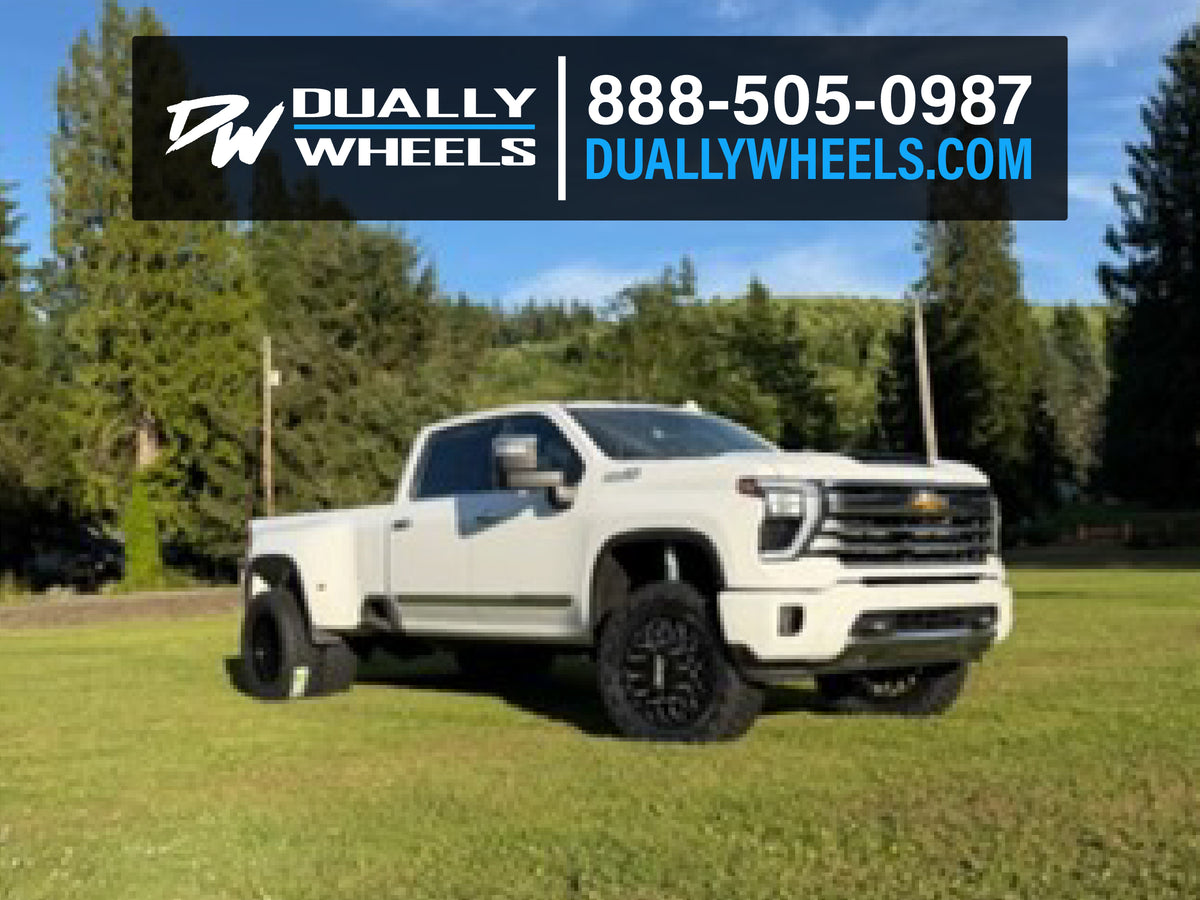24x8.25 DDC The Mesh Black Milled 11-UP GM FORGED DUALLY Wheels 8x210 Set of 6