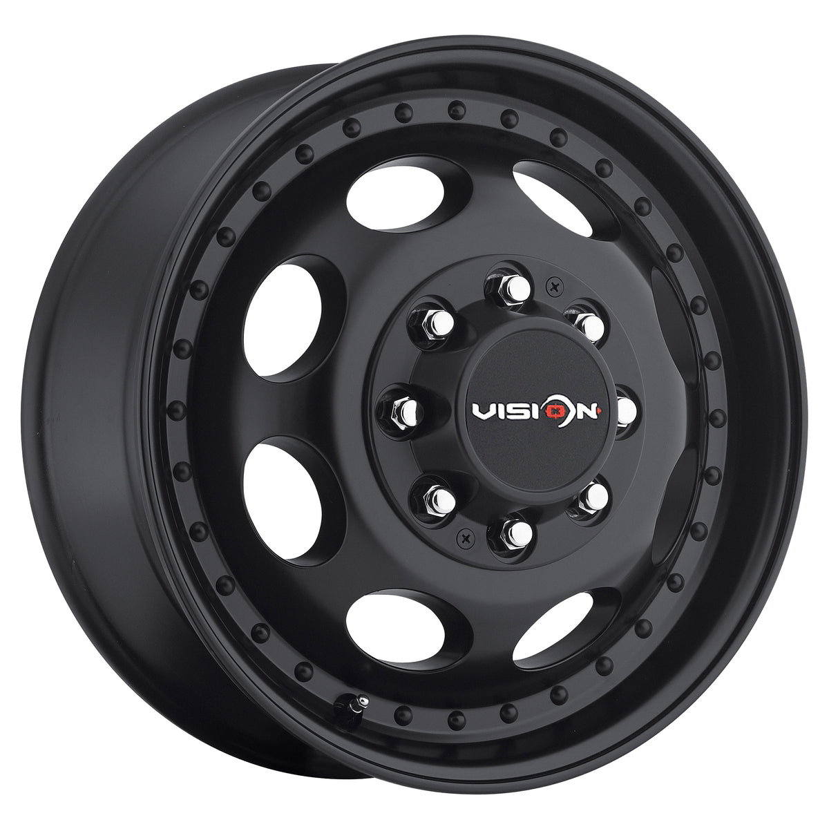 19.5x6.75 Vision 181 Hauler Dually Front Matte Black Wheel 8x6.5 (102mm)