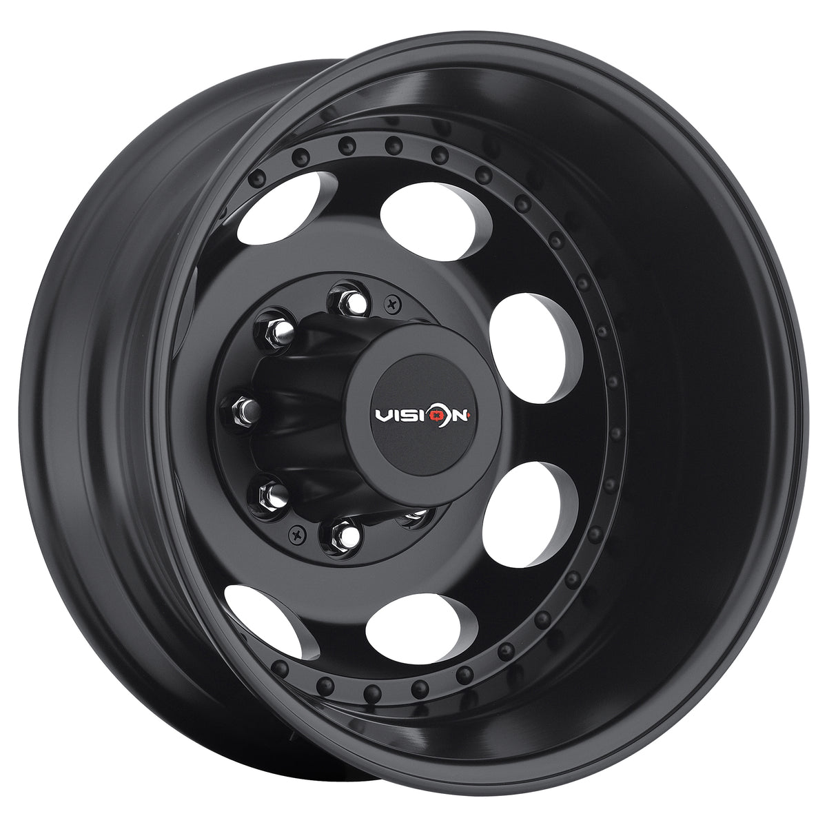 19.5x6.75 Vision 181 Hauler Dually Rear Matte Black Wheel 8x6.5 (-143mm)