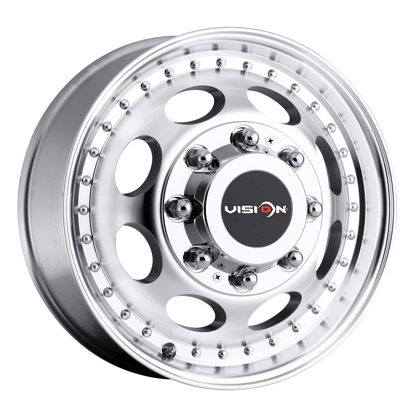 19.5x6.75 Vision 181 Hauler Dually Front Machined Wheel 8x210 (102mm)