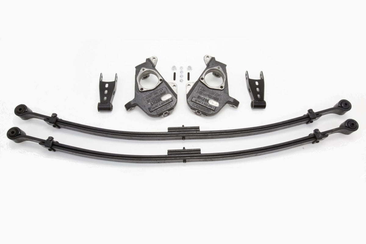 McGaughy's 2/4 Inch Spindle/Leaf Spring Lowering Kit 2007-2013 Silverado/Sierra 1500 2WD/4WD