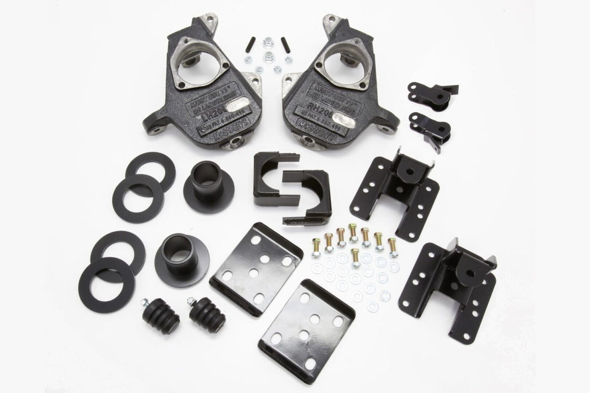 McGaughy's 3-4/5-6 Inch Spindle/Flip Kit Lowering Kit 2007-2013 Silverado/Sierra 1500 2WD