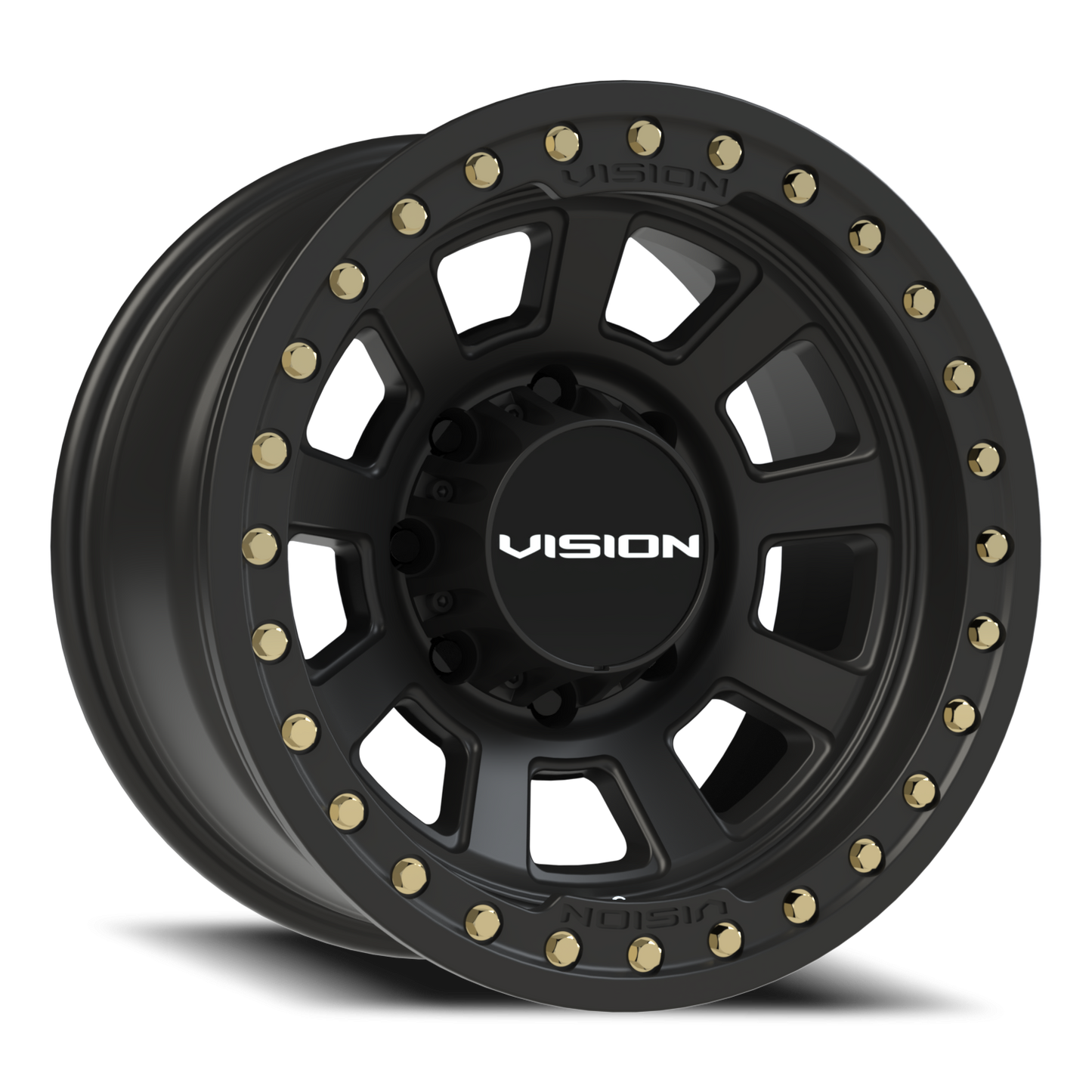 17x9 Vision 350BL Ojos Satin Black BEADLOCK Wheel 8x6.5 (-40mm)