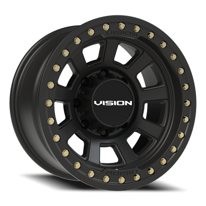 17x9 Vision 350BL Ojos Satin Black BEADLOCK Wheel 8x6.5 (-40mm)