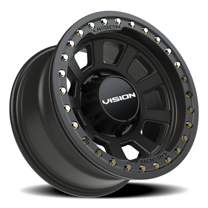 17x9 Vision 350BL Ojos Satin Black BEADLOCK Wheel 8x6.5 (-40mm)