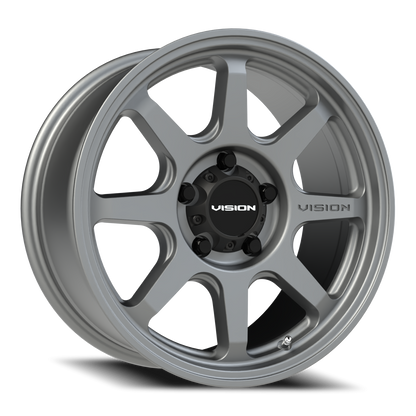 17x8.5 Vision 351 Flow Satin Grey Wheel 5x5 (10mm)