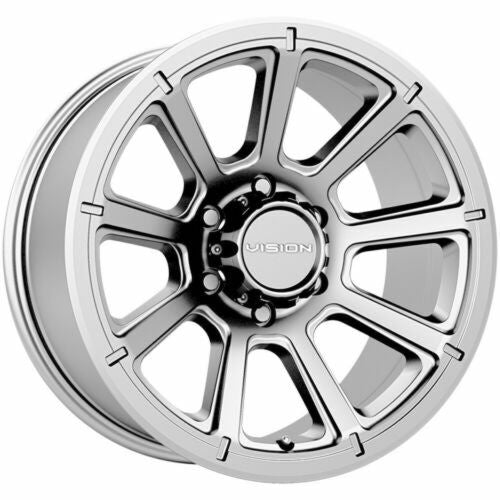 17x8.5 Vision 353 Turbine Winter Paint-Silver Wheel 6x5.5 (18mm)