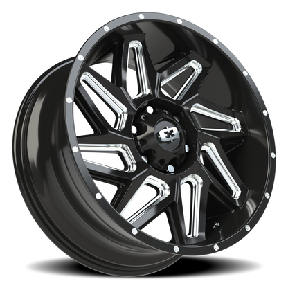 20x9 Vision 361 Spyder Gloss Black Milled Spoke Wheel 6x5.5 (12mm)