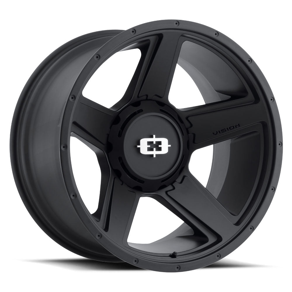 22x11.5 Vision Off-Road 390 Empire Satin Black Wheel 8x180 (-44mm)