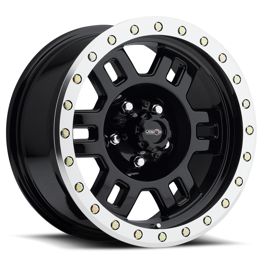 18x9 Vision Off-Road 398 Manx Black Machined Wheel 5x5 (-12mm)
