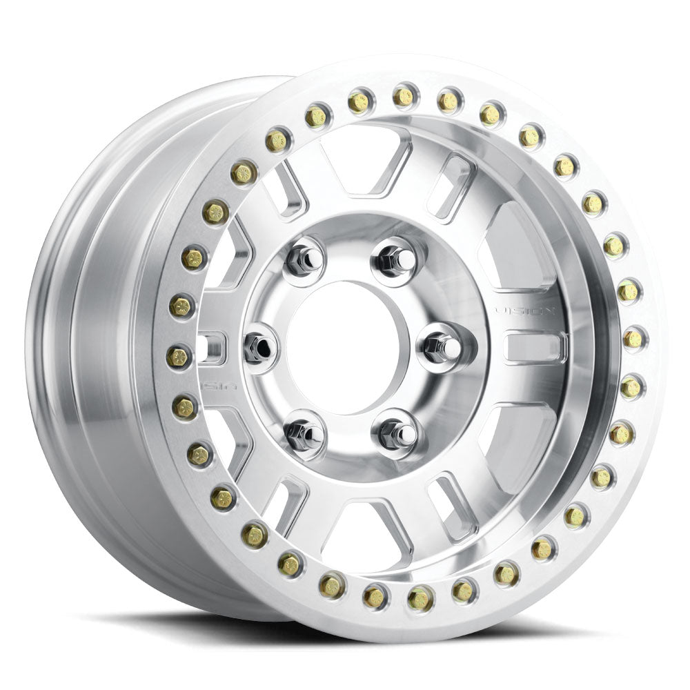 17x9.5 Vision 398 Manx Competition BEADLOCK Machined Wheel 5x5.5 (-44mm)