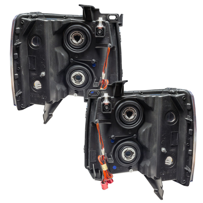 Oracle Lighting 07-13 Chevrolet Silverado Assembled Halo Headlights Round Style -Green