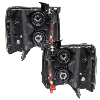 Oracle Lighting 07-13 Chevrolet Silverado Assembled Halo Headlights Round Style -Green